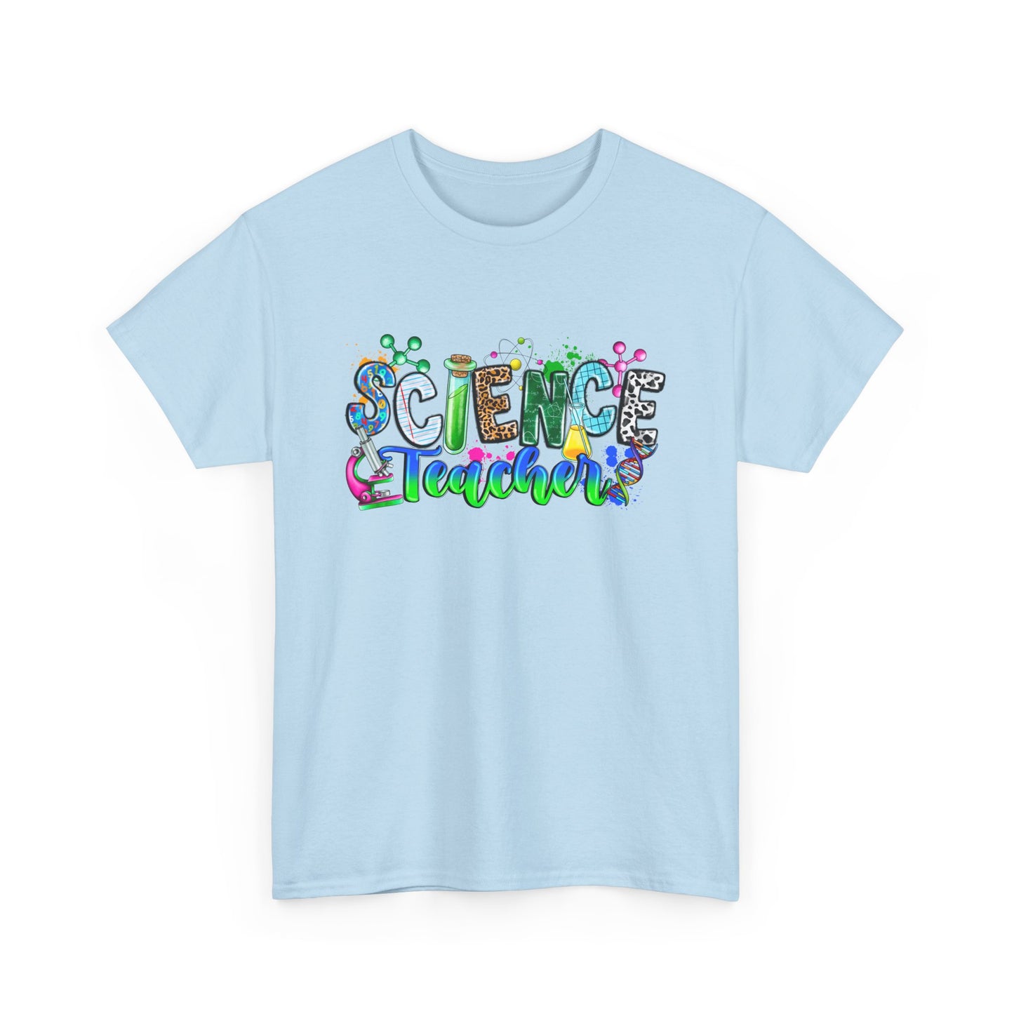 Science Teacher T-shirt Myfiercespirit Front Light Blue