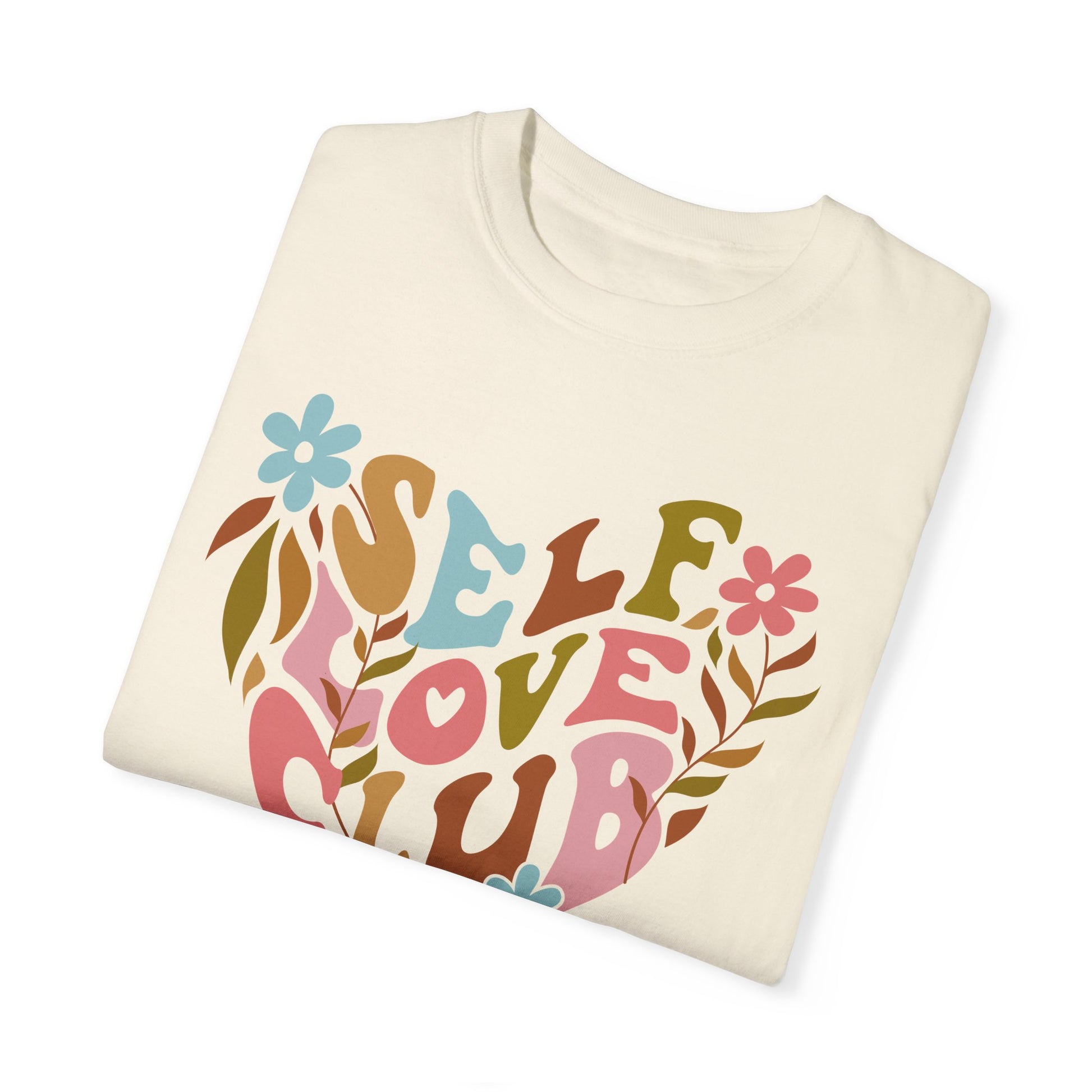 Self Love Club Oversized Sleep T-shirt Folded Front Ivory 