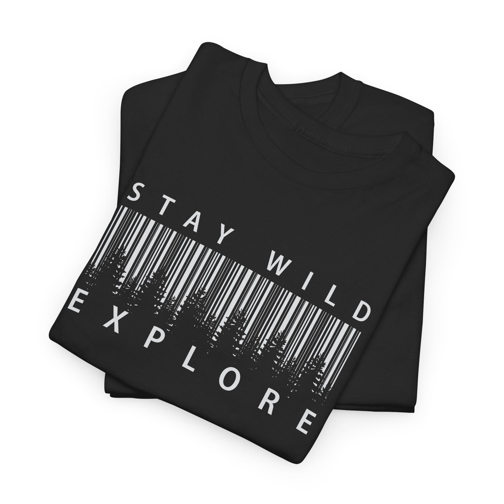 Stay Wild Explore T-shirt Myfiercespirit Folded Front Black