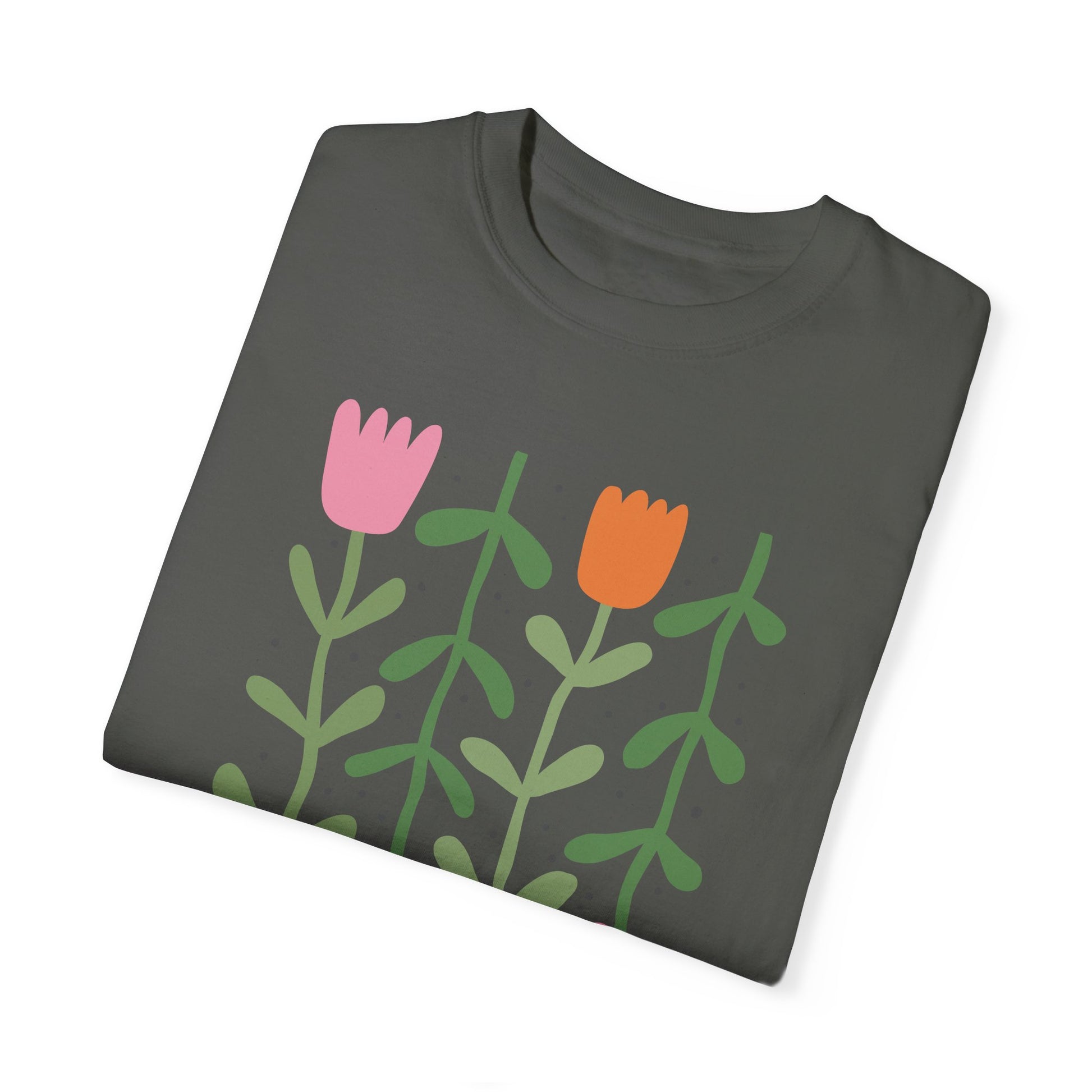 Take a Moment to Breathe Floral Oversized Sleep Tee Folded Front Pepper