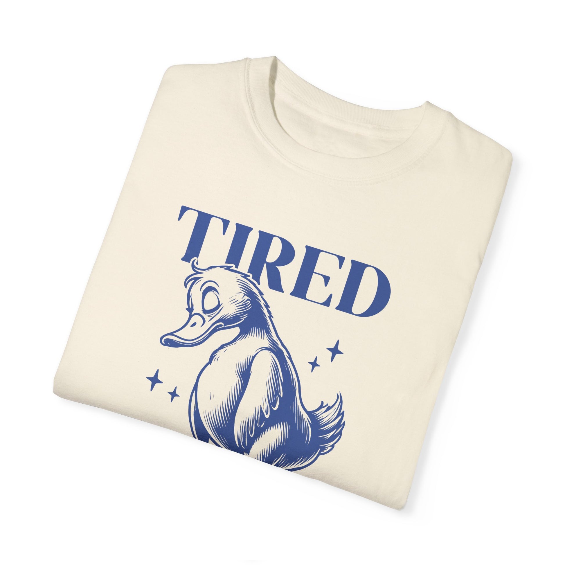 Tired As Duck Oversized Sleeping Shirt Folded Front Ivory