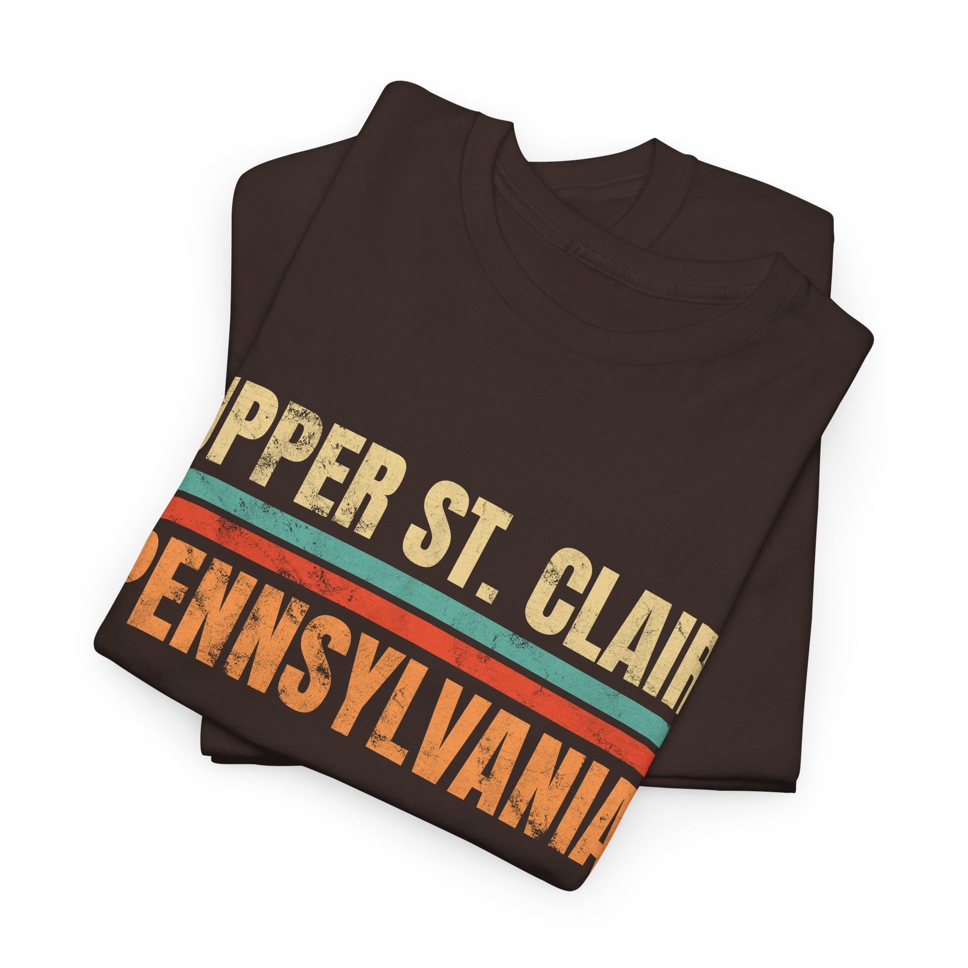 Upper St. Clair Pennsylvania T-shirt Myfiercespirit Folded Front Dark Chocolate