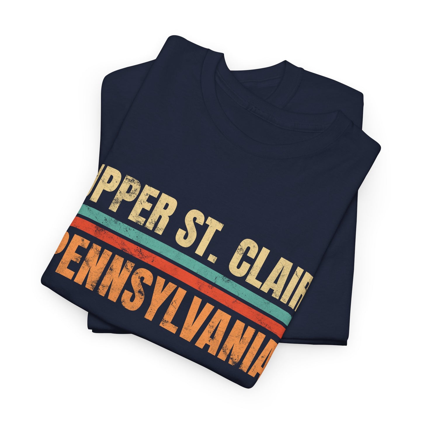 Upper St. Clair Pennsylvania T-shirt Myfiercespirit Folded Front Navy