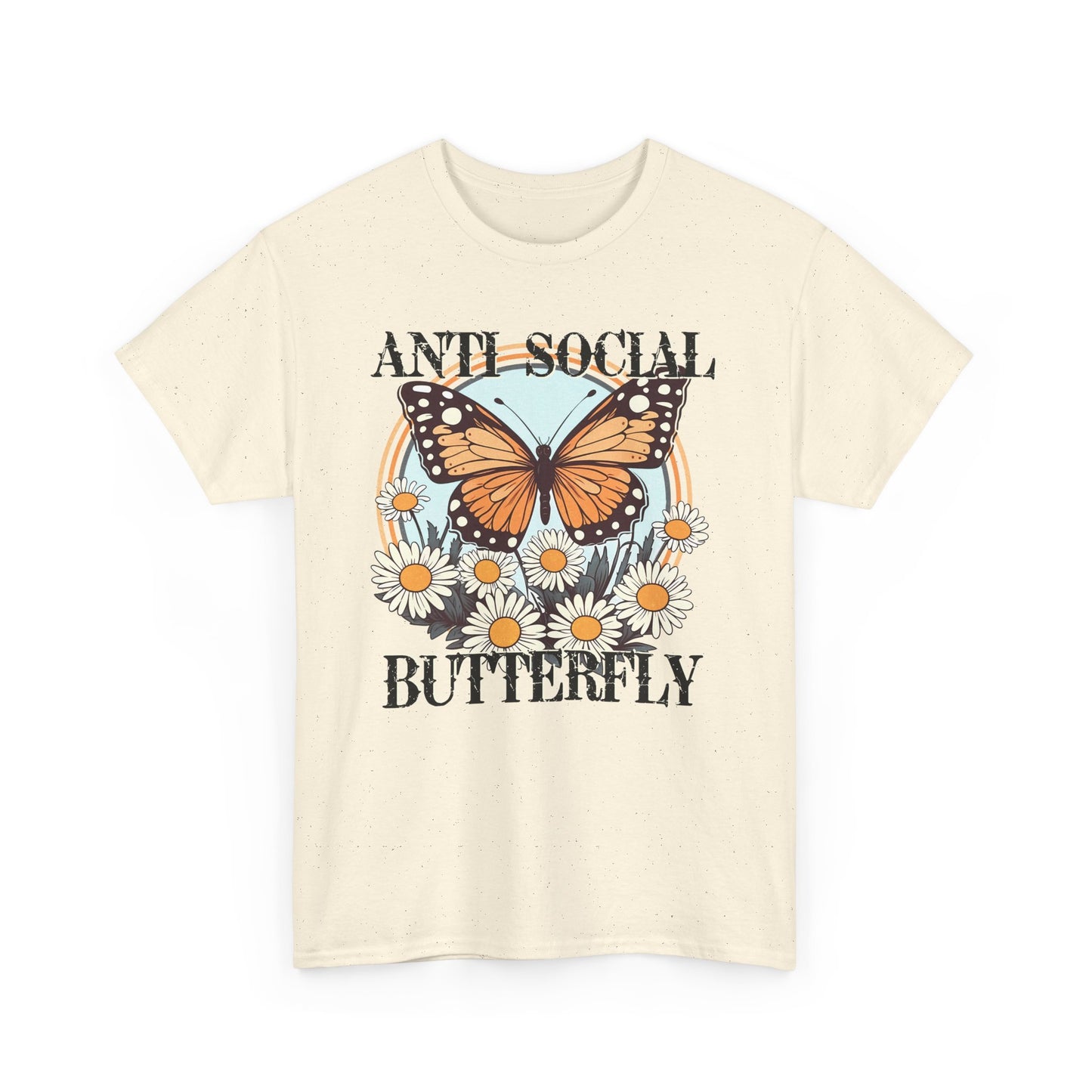 Vintage Anti Social Butterfly T-shirt Myfiercespirit Front Naturel