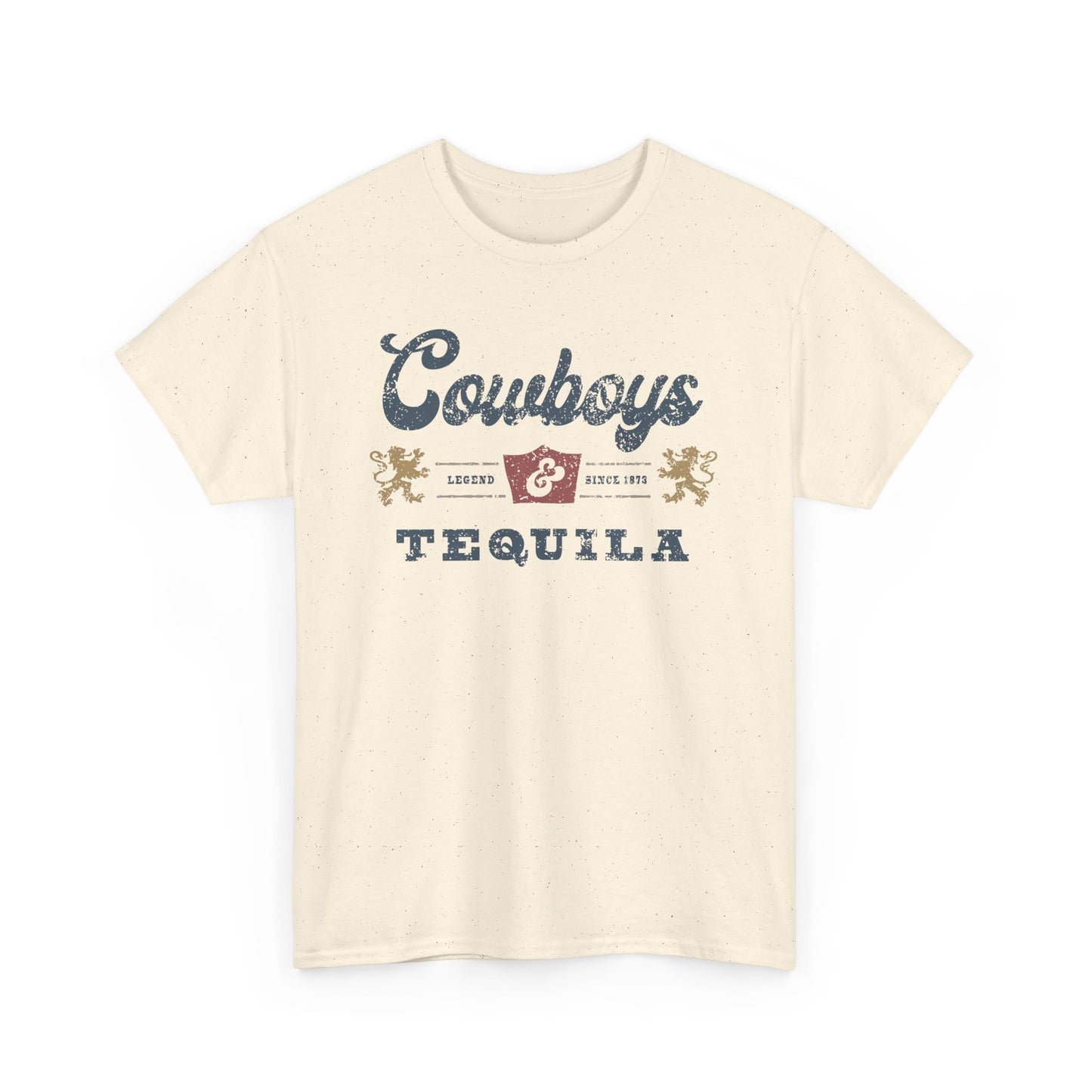 Vintage Cowboys and Tequila T-shirt Myfiercespirit Front Naturel