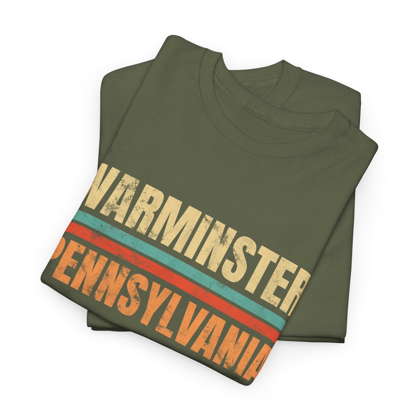 Warminster Pennsylvania T-shirt Myfiercespirit Folded Front Military Green